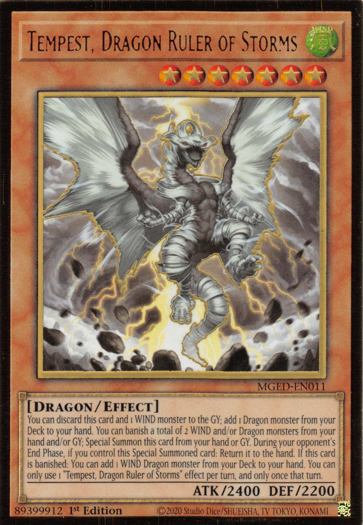 yugioh dragon ruler cards Tempest, Dragon Ruler of Storms [MGED-EN011] Gold Rare