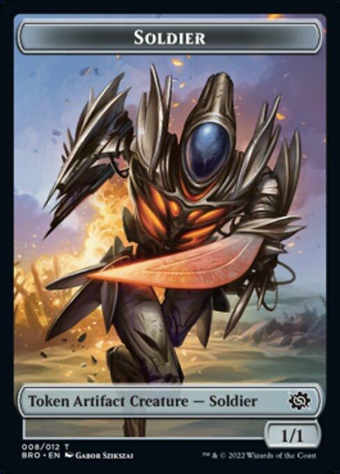 mtg powerstone token cards Powerstone // Soldier (008) Double-Sided Token [The Brothers' War Toke