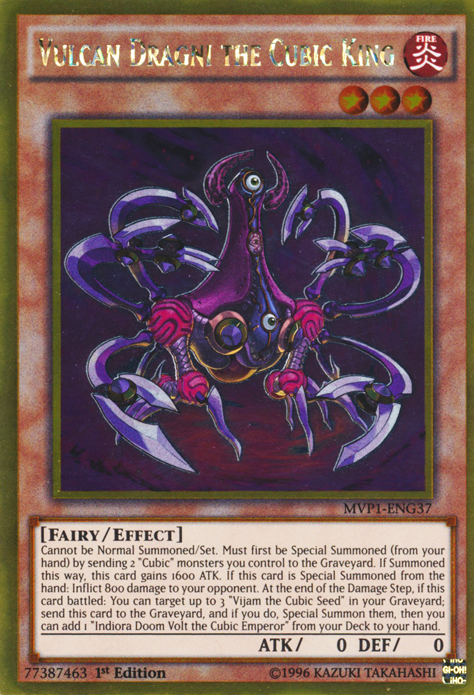 yugioh cubic cards Vulcan Dragni the Cubic King [MVP1-ENG37] Gold Rare