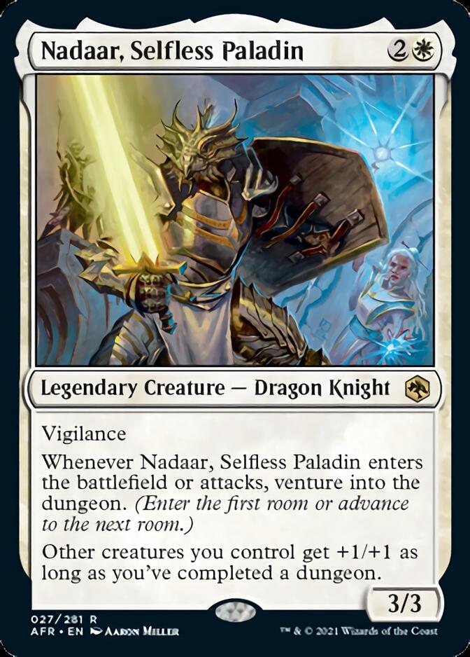 mtg paladin cards Nadaar, Selfless Paladin [Dungeons & Dragons: Adventures in the Forgot