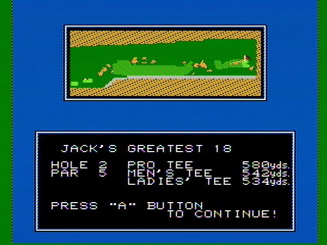Jack Nicklaus' Greatest 18 Holes of Major Championship Golf - NES