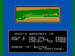 Jack Nicklaus' Greatest 18 Holes of Major Championship Golf - NES