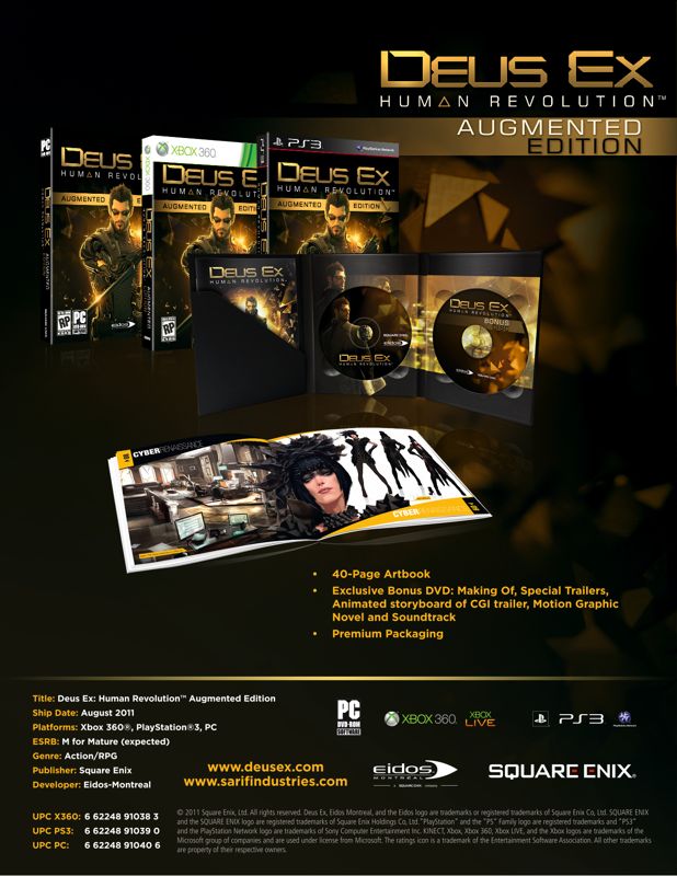 Deus Ex: Human Revolution (Augmented Edition) - PS3