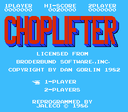 Choplifter! - NES