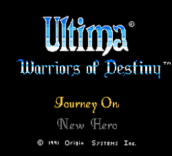 Ultima: Warriors of Destiny - NES