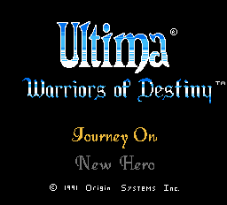 Ultima: Warriors of Destiny - NES