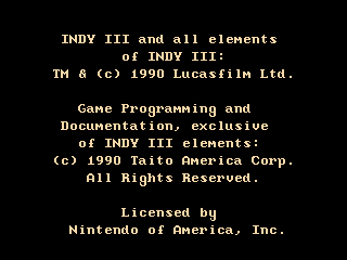 Indiana Jones and the Last Crusade - NES