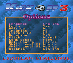 Kick Off 3: European Challenge - SNES