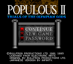 Populous II: Trials of the Olympian Gods - SNES