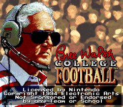 Bill Walsh College Football - SNES