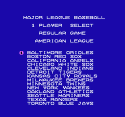 Major League Baseball - NES