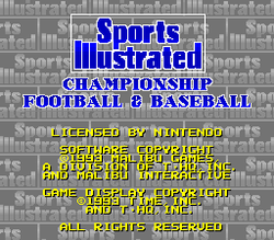 Sports Illustrated: Championship Football & Baseball - SNES