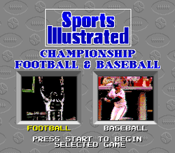 Sports Illustrated: Championship Football & Baseball - SNES