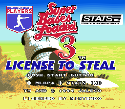 Super Bases Loaded 3: License to Steal - SNES