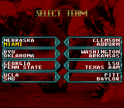 NCAA Football - SNES