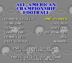 All-American Championship Football - SNES