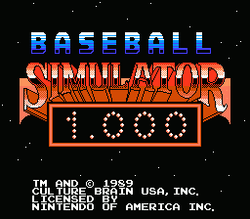Baseball Simulator 1.000 - NES