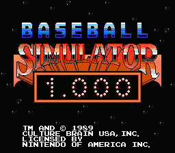 Baseball Simulator 1.000 - NES