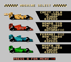 Michael Andretti's World GP - NES