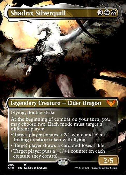 Shadrix Silverquill (Borderless Alternate Art) [Strixhaven: School of Shadrix Silverquill (Borderless Alternate Art) [Strixhaven: School of