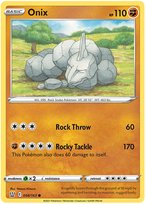 pokemon card onix Gym Heroes Rare Colorless Retreat Cost Onix (90) - SV04 Paradox
