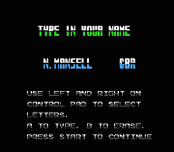 Nigel Mansell's World Championship Racing - NES