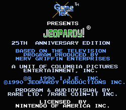 Jeopardy!: 25th Anniversary Edition - NES