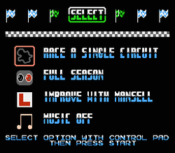 Nigel Mansell's World Championship Racing - NES