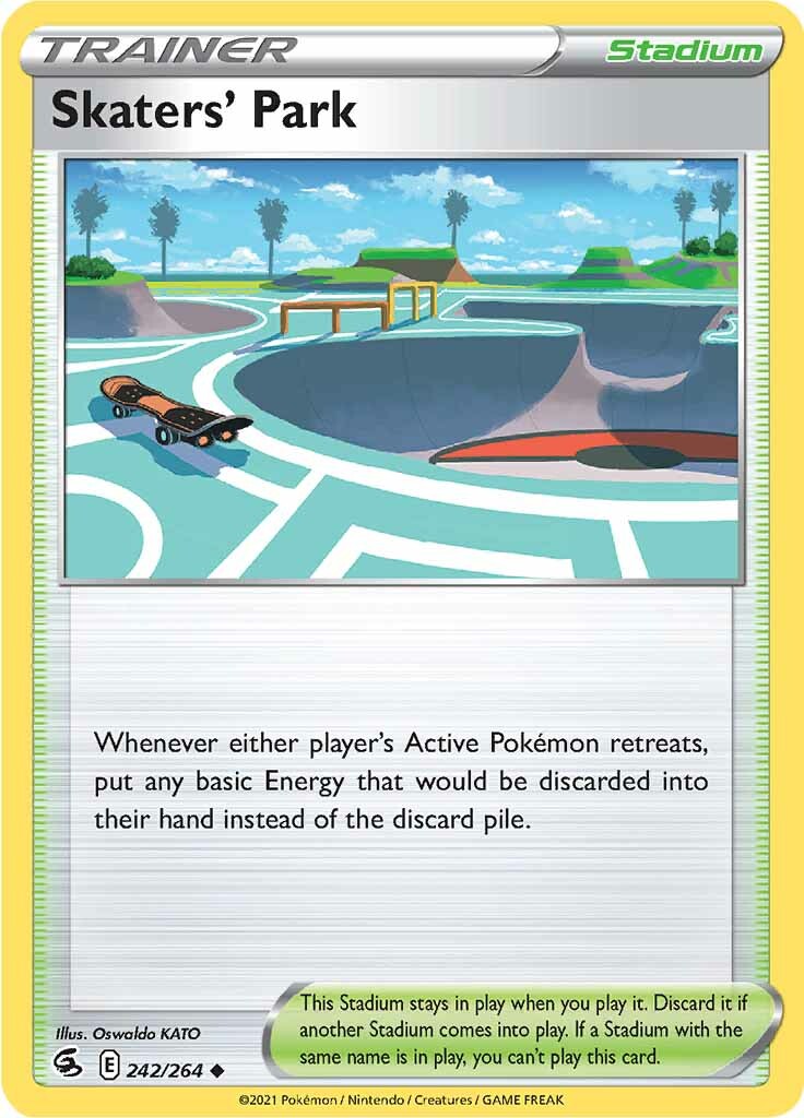 pokemon tcg water stadium cards Skaters' Park (242/264) [Sword & Shield: Fusion Strike] Style:47246 GameStop PSA Grade Came Summer 25 Mint / near mint