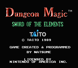 Dungeon Magic: Sword of the Elements - NES