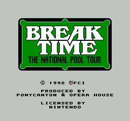Break Time: The National Pool Tour - NES