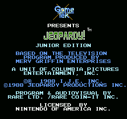 Jeopardy! Junior Edition - NES