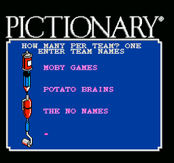 Pictionary: The Game of Video Quick Draw - NES