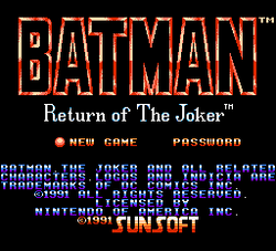 Batman: Return of the Joker - NES