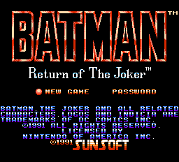 Batman: Return of the Joker - NES