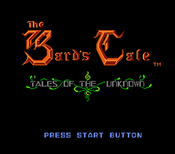 Tales of the Unknown: Volume I - The Bard's Tale - NES