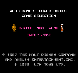 Who Framed Roger Rabbit - NES