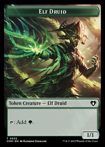 Treasure // Elf Druid Double-Sided Token [Commander Masters Tokens]