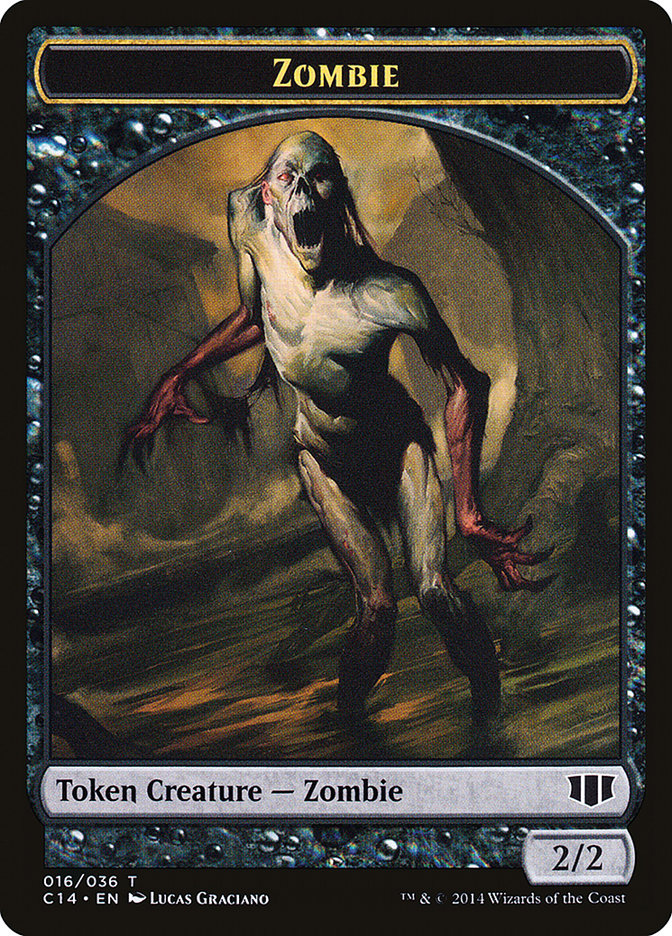 Demon (012/036) // Zombie (016/036) Double-Sided Token [Commander 2014 Tokens]