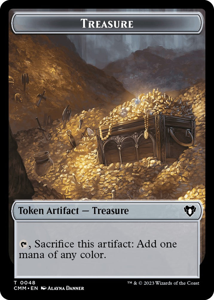 Treasure // Emblem - Ob Nixilis of the Black Oath Double-Sided Token [Commander Masters Tokens]