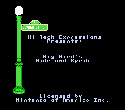 Big Bird's Hide and Speak - NES