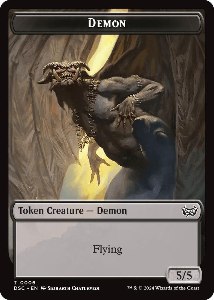 Demon // Bird Double-Sided Token [Duskmourn: House of Horror Commander