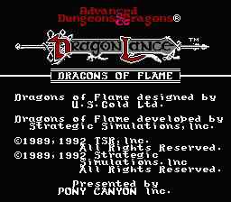 Dragons of Flame - NES