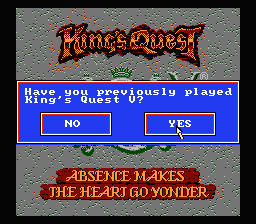 King's Quest V: Absence Makes the Heart Go Yonder! - NES