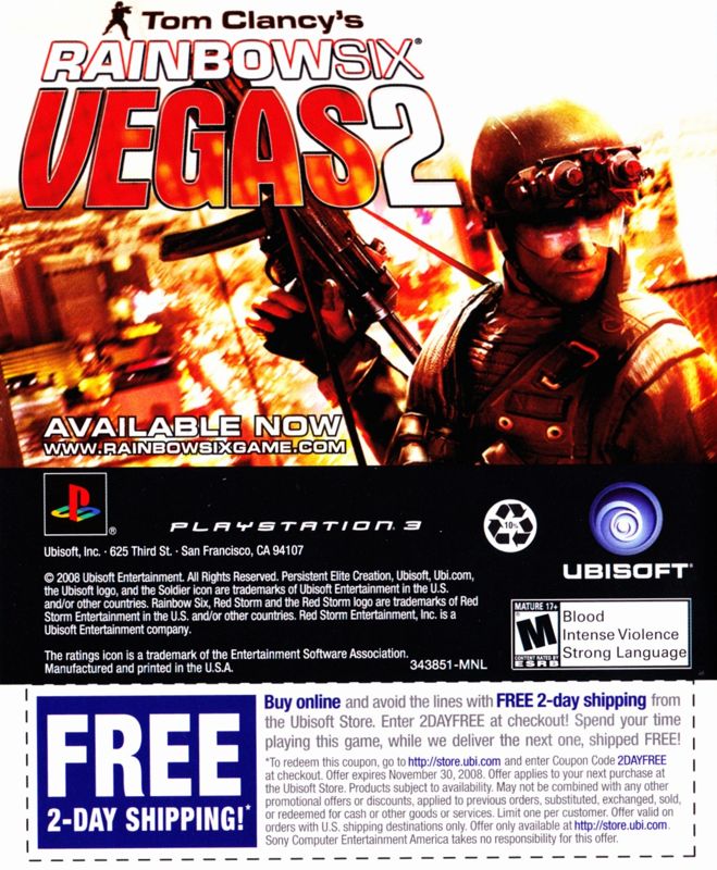 Tom Clancy's Rainbow Six: Vegas 2 - PS3
