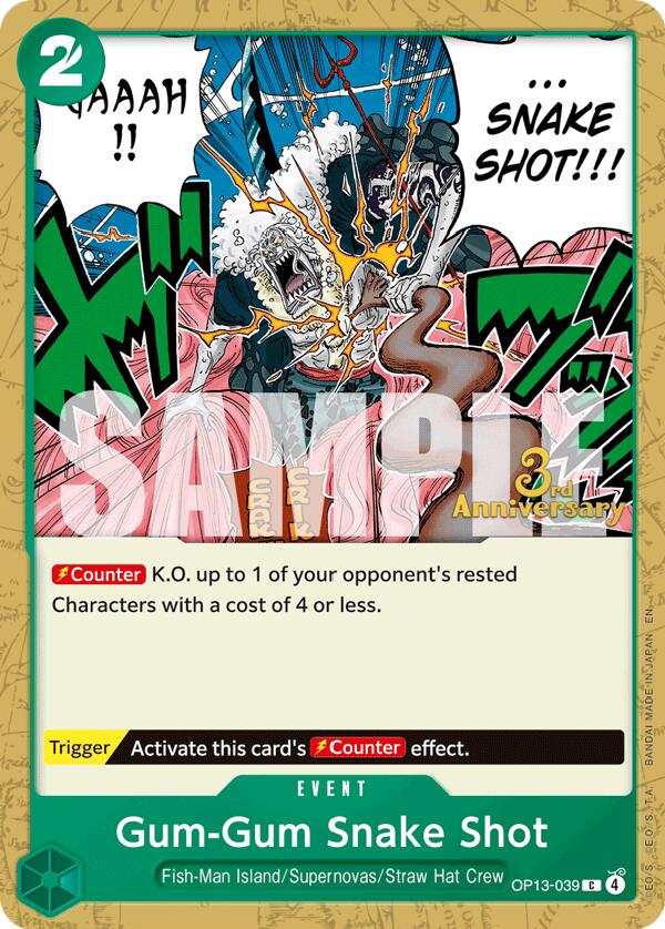 Gum-Gum Snake Shot [Carrying On His Will: 3rd Anniversary Tournament Cards] - OP13-039