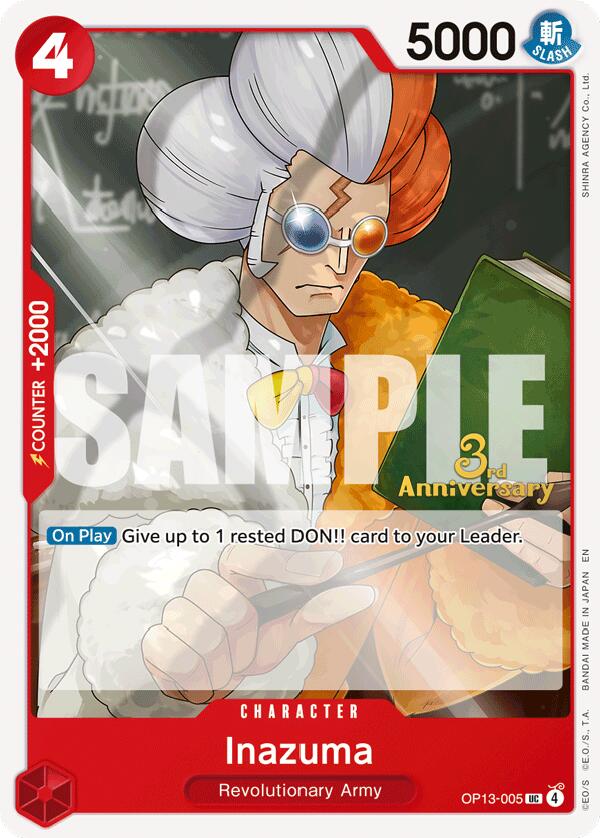 Inazuma [Carrying On His Will: 3rd Anniversary Tournament Cards] - OP13-005