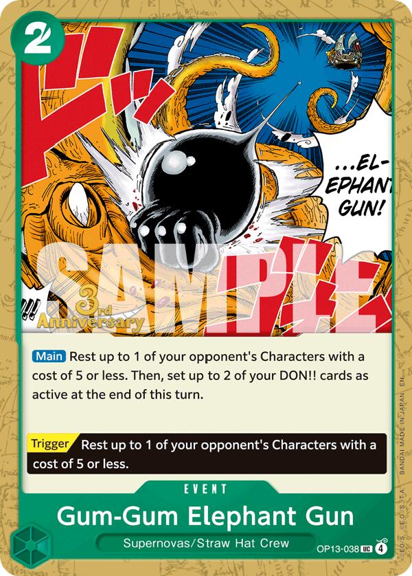 Gum-Gum Elephant Gun [Carrying On His Will: 3rd Anniversary Tournament Cards] - OP13-038