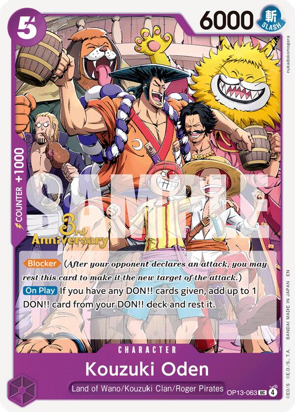 Kouzuki Oden [Carrying On His Will: 3rd Anniversary Tournament Cards] - OP13-063