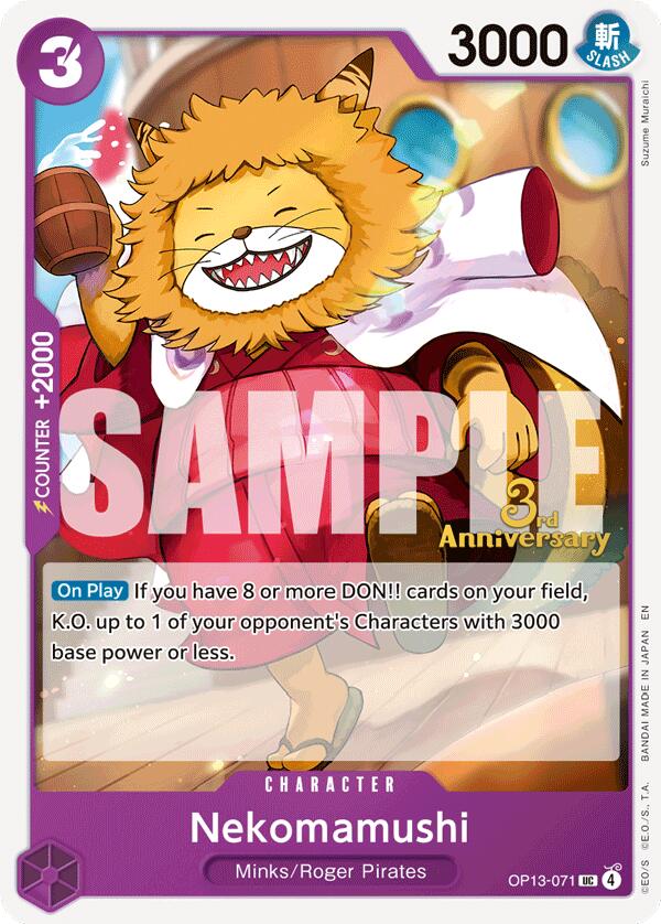 Nekomamushi [Carrying On His Will: 3rd Anniversary Tournament Cards] - OP13-071